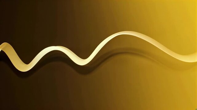 Golden wavy line background material Golden curve flowing light effect