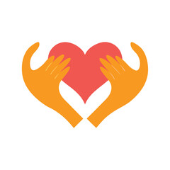 Obraz premium Two Hands Forming a Heart for Unity and Romance