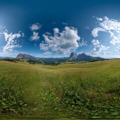 Fototapeta premium Breathtaking hdr landscape view of rolling hills dolomites nature