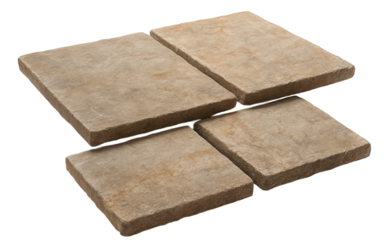 Large stone slabs with a natural finish, ideal for constructing a rustic courtyard in a countryside home.