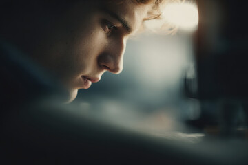 focused optical grinder portrait intricate details of equipment