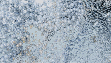 3D render of floating glowing spheres in abstract design