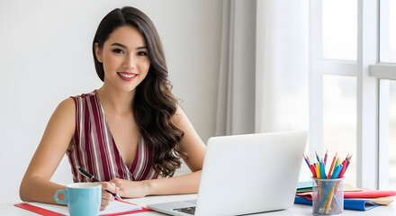 Confident Businesswoman Smiling in Office