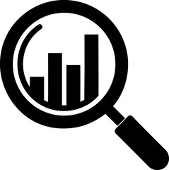 magnifying glass on business graph