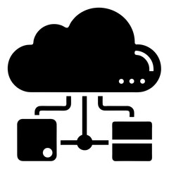 Cloud Computing	 silhouette icon on white background