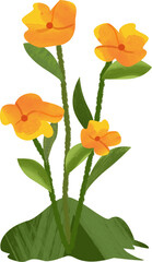 Group of Stylized Orange Flowers