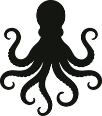Stylized Octopus Silhouette Vector - Artistic Marine Design