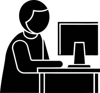recommend clip art: silhouette of a man working on laptop
