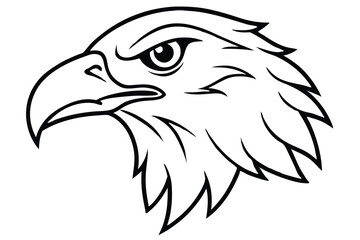 Sharp line art depicts an eagle head in profile, radiating strength and power