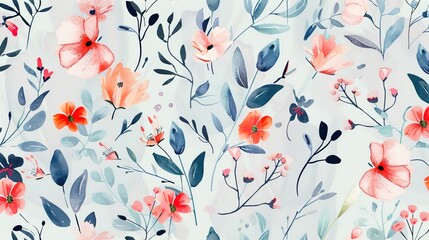Watercolor Hand Drawn Flowers – a delicate and artistic floral illustration. The hand-drawn watercolor flowers create a soft, charming, and creative botanical scene.