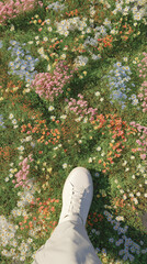feet in the park, walking in the park, legs in autumn park
