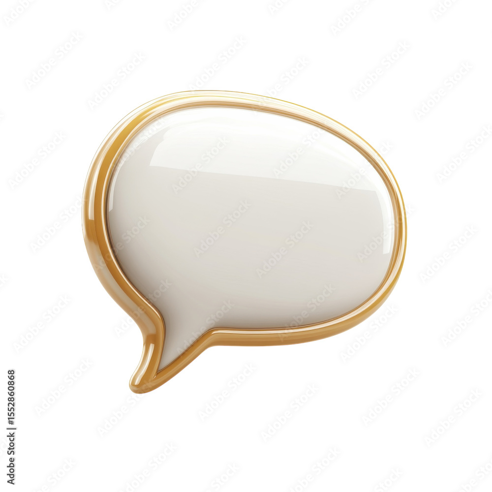Aufkleber glossy speech bubble icon communication message talk dialogue chat on transparent background