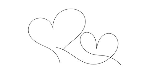 Doodle sketch style of hand drawn hearts,romantic concept