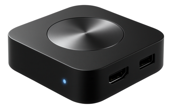A wireless streaming device, enabling easy access to a wide range of movies and shows in a home cinema.