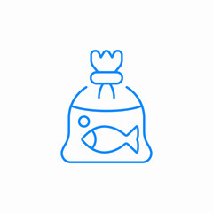 fish bag icon sign vector