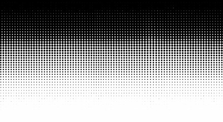Abstract Black and White Halftone Gradient Texture Background