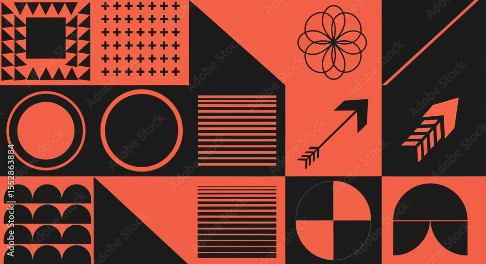 Poster abstract geometric patterns a modern design database (149).eps