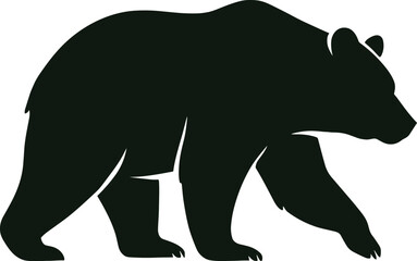 Bear Cub Silhouette Vector - Young Wild Animal Illustration