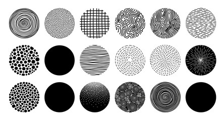 Collection of 18 Circular Patterns  Textures, Gradients, and Geometric Designs for Digital Art