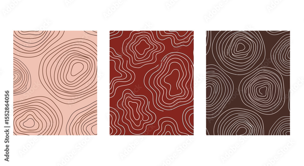 Poster abstract contour line art seamless pattern designs for digital projects