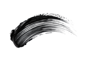 Makeup brush stroke of mascara isolated on white background showcasing a sleek application technique for dramatic eye enhancement