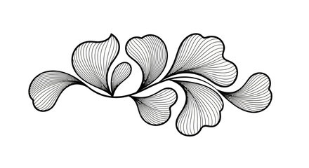 Elegant Floral Line Art Design  Vector Illustration of Abstract Leaves and Branches