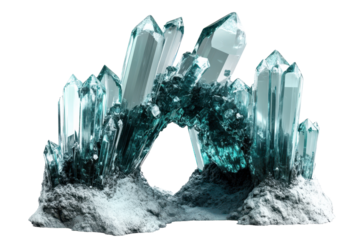 Liquid crystal caverns emerge in an abstract frozen landscape showcasing stunning geometric formations