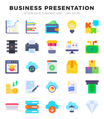 Business Presentation Flat icons. Vector Flat illustration.