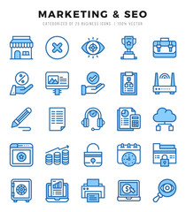 Marketing & SEO icons set. Vector illustration.