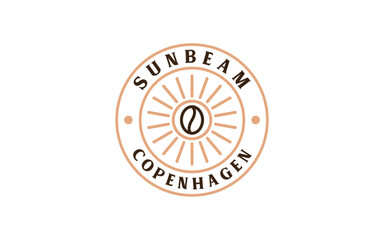 coffee shop with sun logo template 