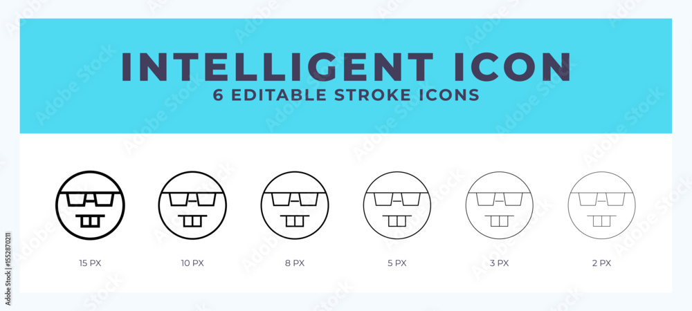 Poster intelligent icon set with different stroke. vector illustration with editable stroke.
