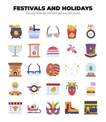Collection of 25 Festivals and Holidays. A vibrant celebration of global traditions and cultural events.