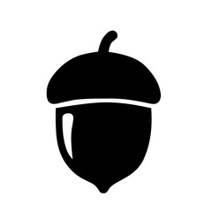 Black acorn silhouette in minimal vector style, symbolizing growth, autumn, and nature. Ideal for eco-friendly themes, logos, and seasonal illustrations