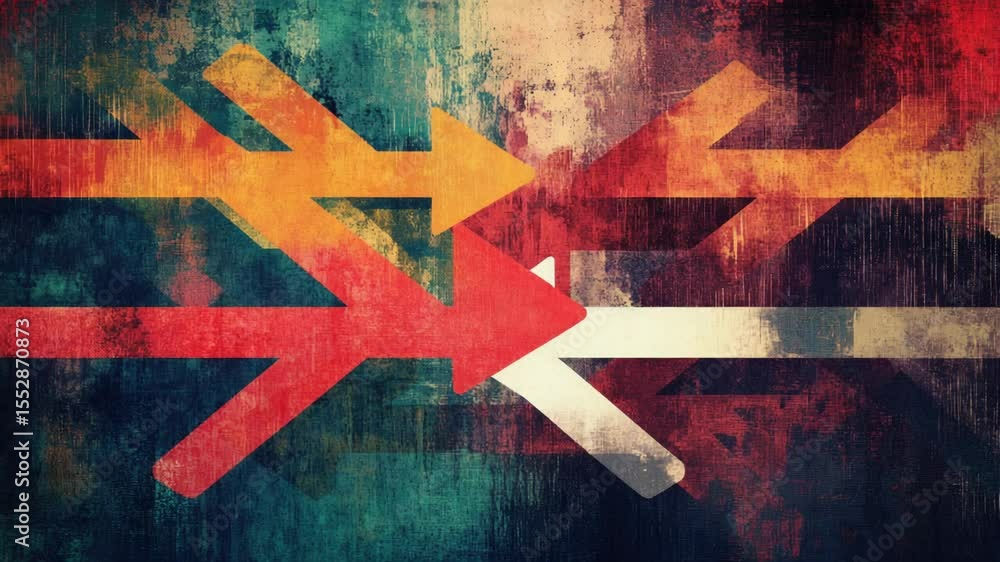 Aufkleber arrows indicate various paths or decisions, often used as metaphor for life choices