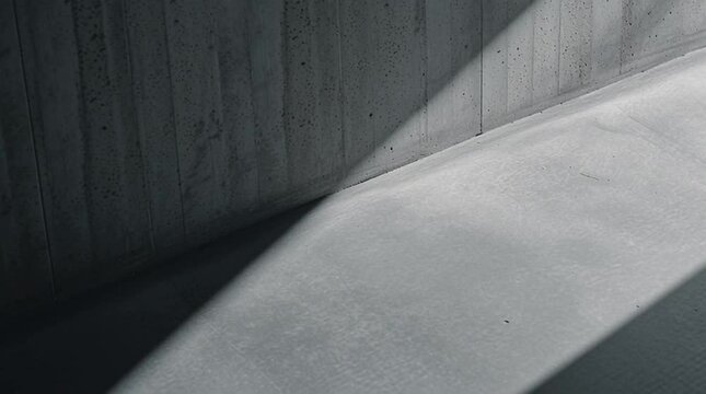 A soft diagonal shadow moves slowly across a clean concrete surface in a seamless loop. This stylish, brutalist animation is a perfect minimalist background for text