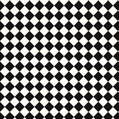 Black and white checkered pattern with diamond shapes creating a bold geometric optical illusion design perfect for backgrounds or visual art projects