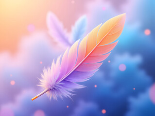 Naklejka premium Fantasy feather light and shadow background wallpaper, abstract concept KV main vision business PPT background