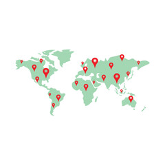 Obraz premium World Map With Pin