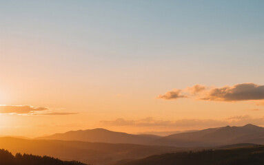 sunset in the mountains