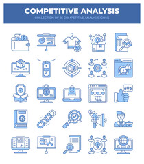 Competitive Analysis Icons. A Visual Guide to Business Strategy