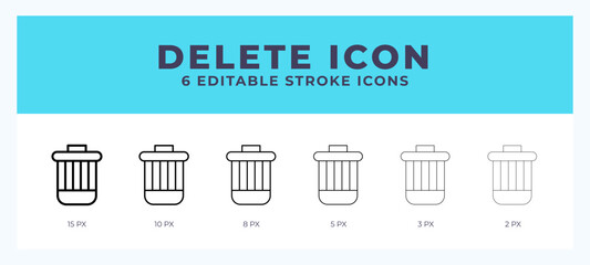Delete icon symbol. Isolated. Vector illustration with editable stroke.