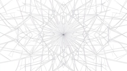 Abstract white geometric line design, radiating pattern, bright background