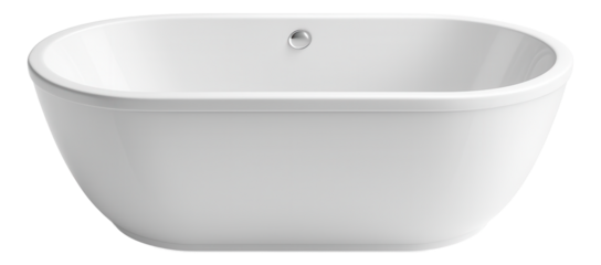 A sleek, modern freestanding bathtub with a deep soaking design perfect for a luxurious bathroom retreat.