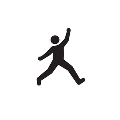 Vector art of silhouette of a person jumping in celebration isolated on white background