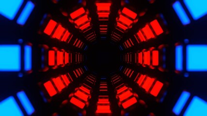 Blue and Red Abstract Pulsating Neon Core Background VJ Loop in 4K - Powered by Adobe