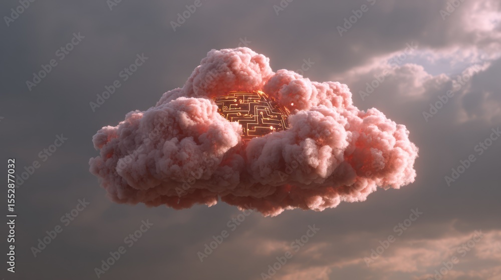 Aufkleber cloud computing security network innovations digital environment futuristic conceptual visualization