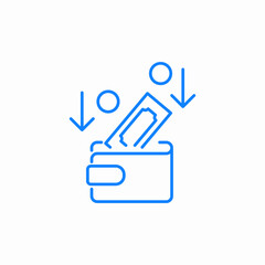 money outflow icon sign vector