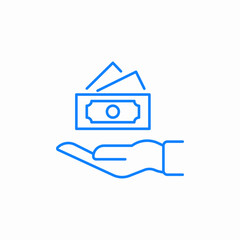 receiving money icon sign vector