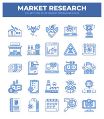 Collection of Market Research Icons. Business Analysis. Financial Research. and Data Analysis