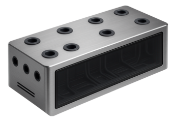 Electric panel with multiple entry points for easy cable management in a home office.